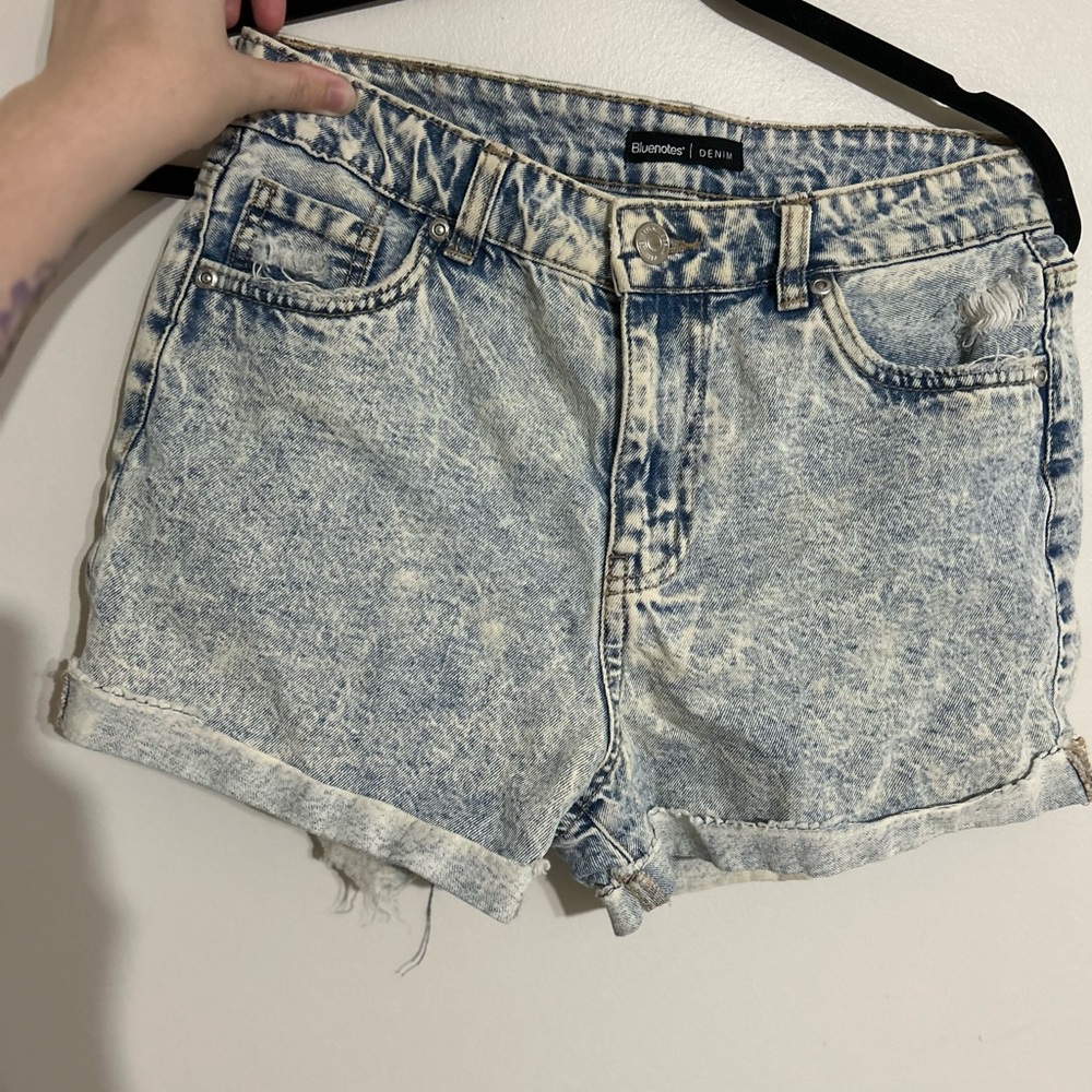 Blue notes Mom Jean Shorts